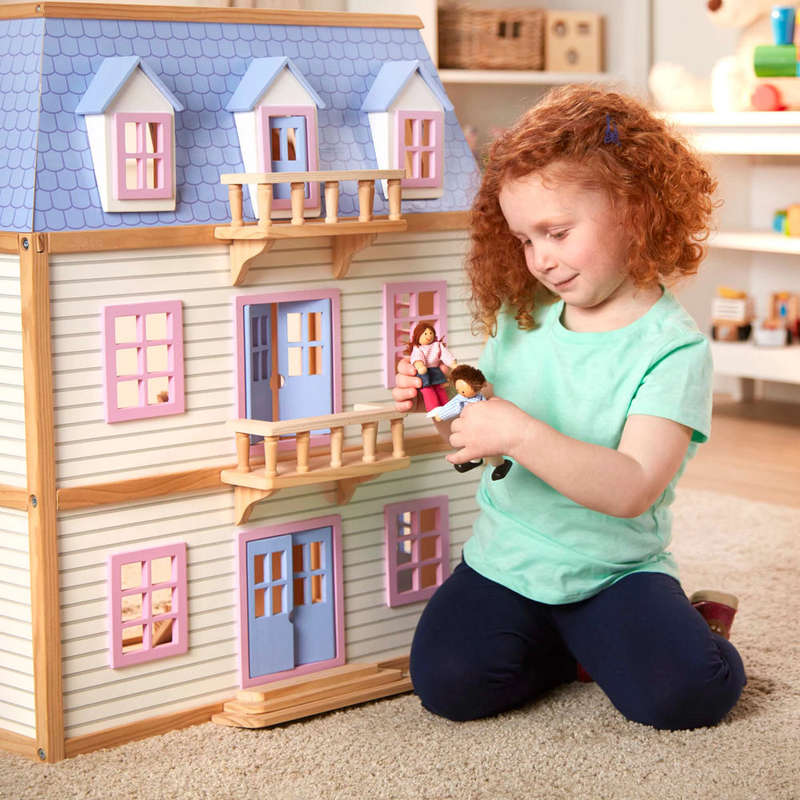 Melissa & Doug Multi-Level Wooden Doll House