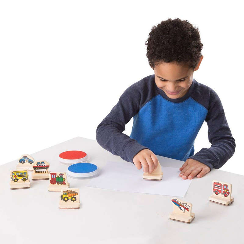 Melissa & Doug My First Wooden Stamp Set - Vehicles