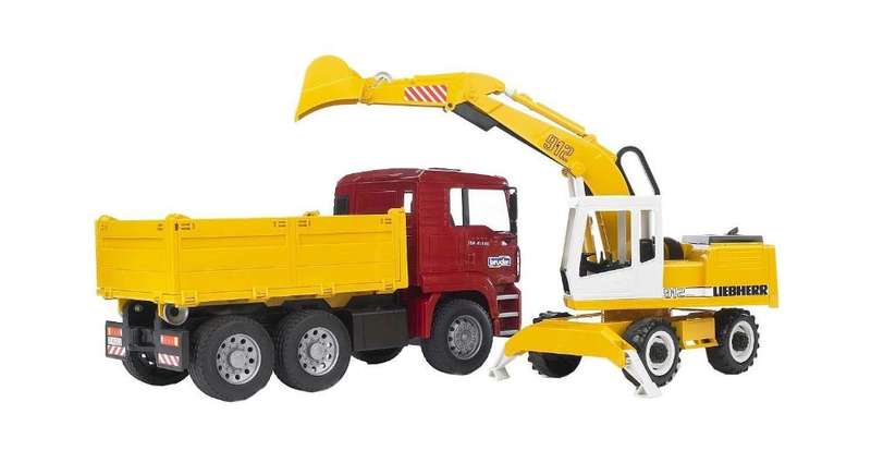 Bruder MAN TGA Construction Toy Truck with Liebherr Excavator