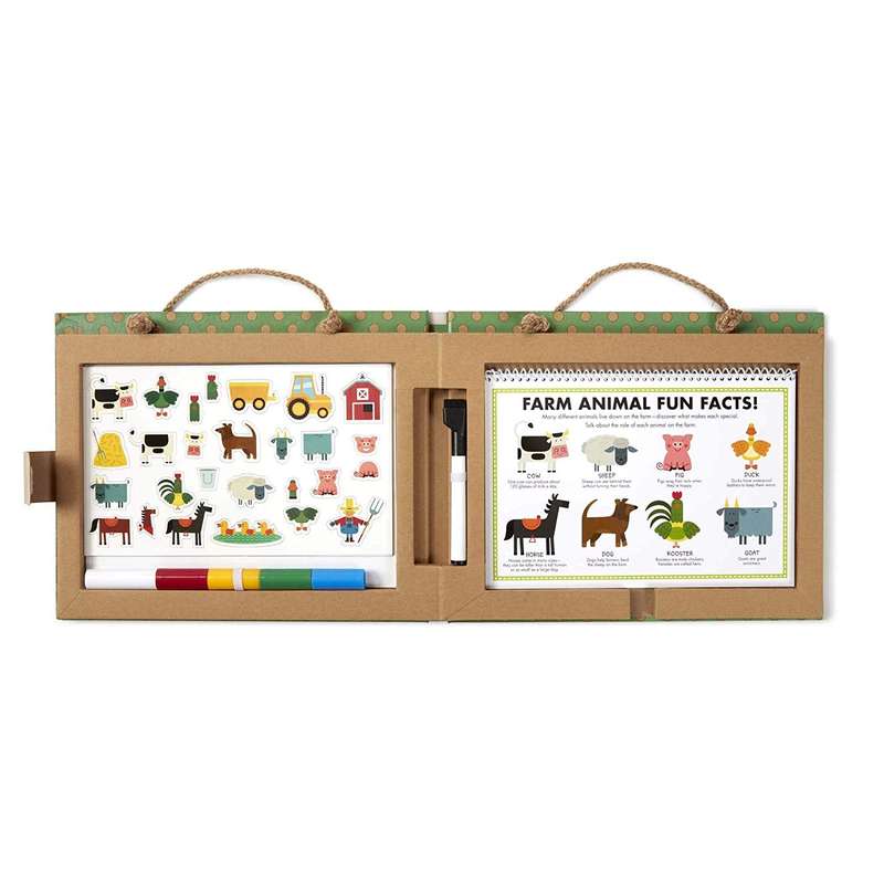 Melissa & Doug Play Draw Create Reusable Drawing and Magnet Kit Farm