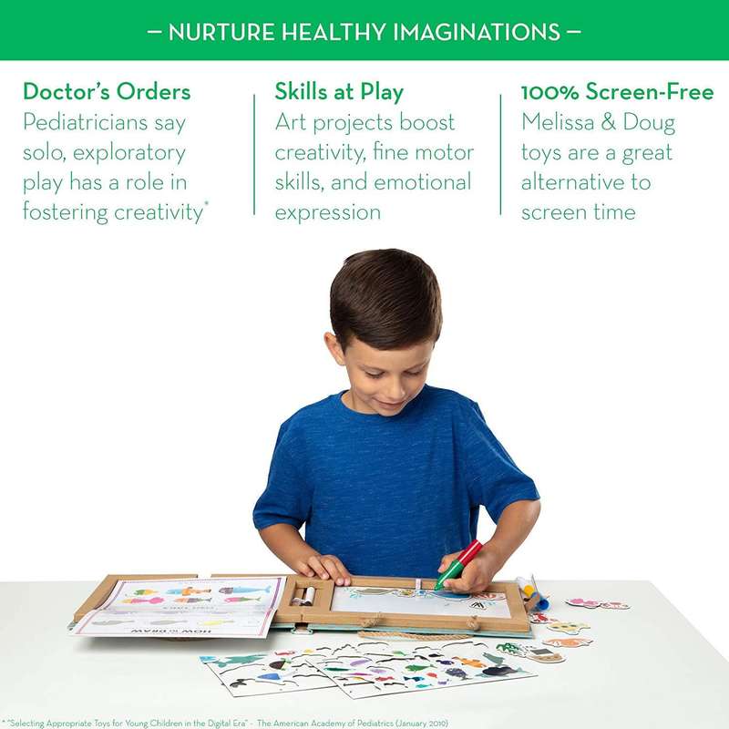 Melissa & Doug Play Draw Create Reusable Drawing and Magnet Kit Ocean