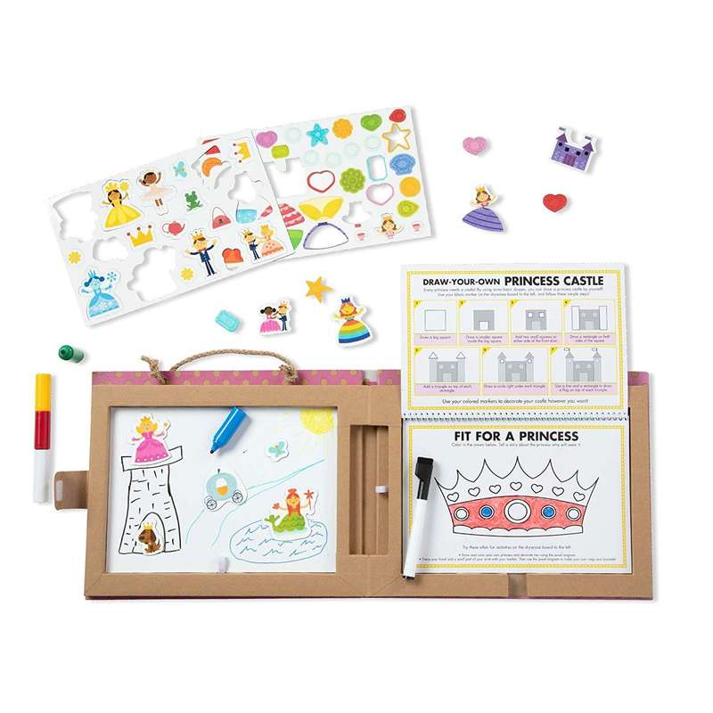 Melissa & Doug Play Draw Create Reusable Drawing and Magnet Kit Princess