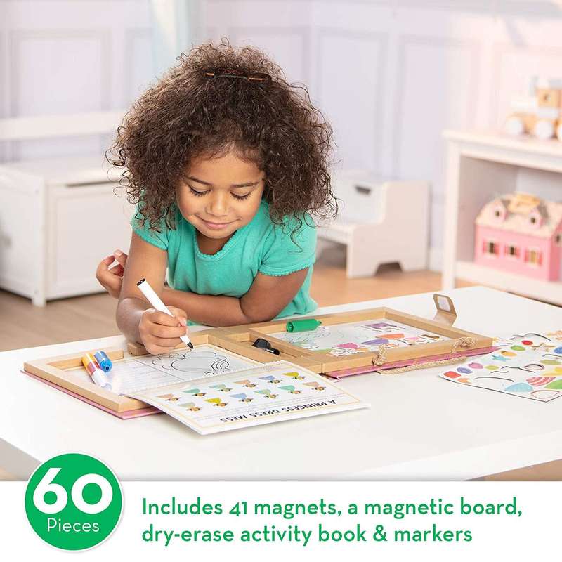 Melissa & Doug Play Draw Create Reusable Drawing and Magnet Kit Princess