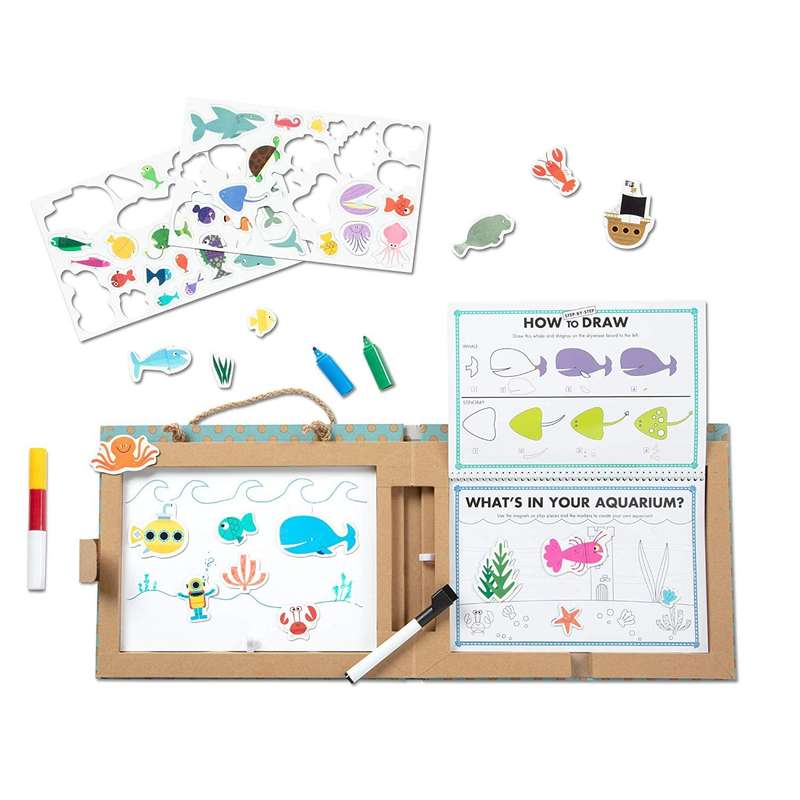 Melissa & Doug Play Draw Create Reusable Drawing and Magnet Kit Ocean