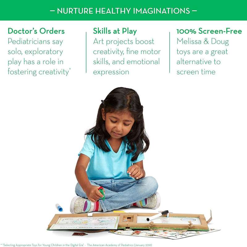 Melissa & Doug Play Draw Create Reusable Drawing and Magnet Kit Farm