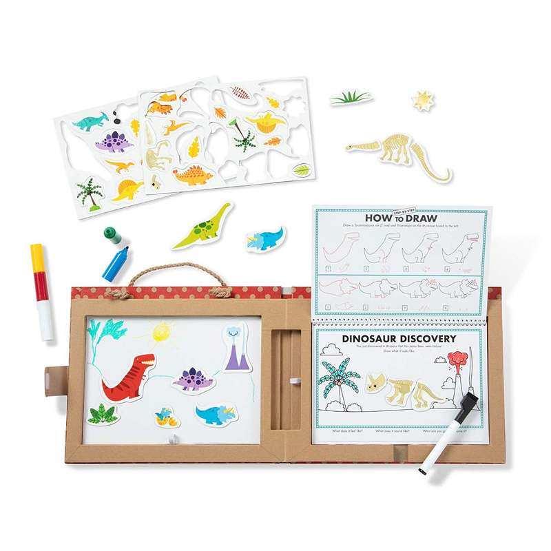 Melissa & Doug Play Draw Create Reusable Drawing and Magnet Kit Dinosaurs