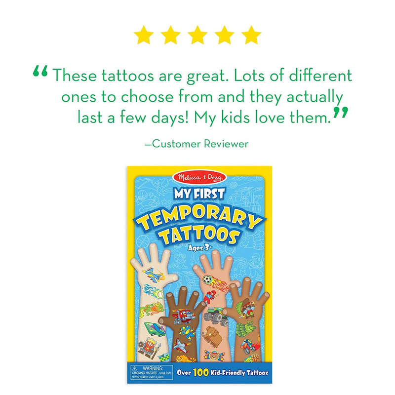 Melissa & Doug My First Temporary Tattoos: 100+ Kid-Friendly Tattoos