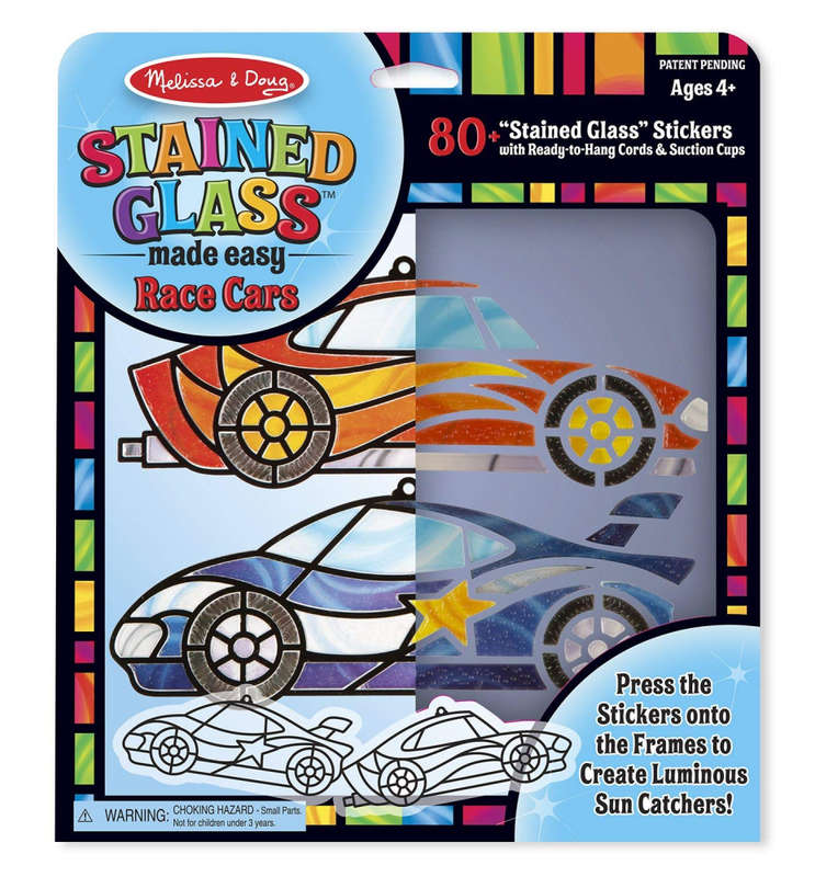 Melissa & Doug Peel 'n Press Stained Glass: Race Car Ornaments