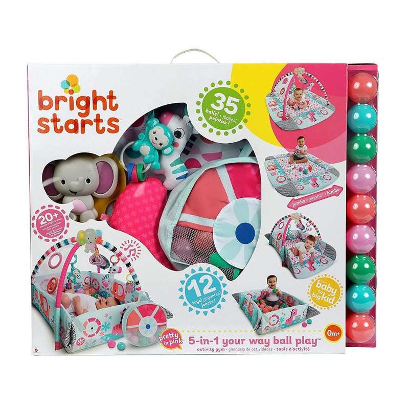 Bright Starts 5-in-1 Your Way Ball Play Pink Activity Gym - BOX DAMAGED