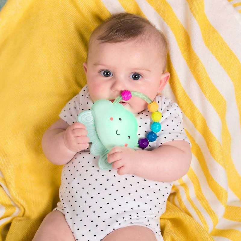 B. Toys Rain-Glow Squeeze Light-Up Baby Rattle