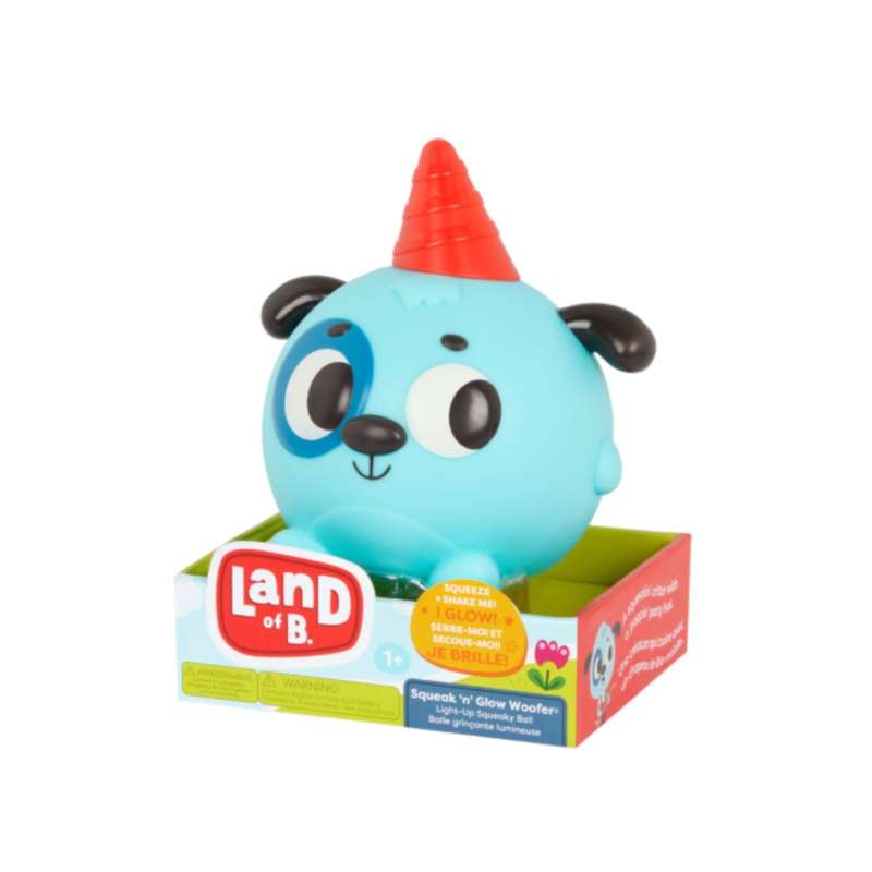 B. toys Squeak n Glow Woofer - Light-Up Squeaky Ball Dog