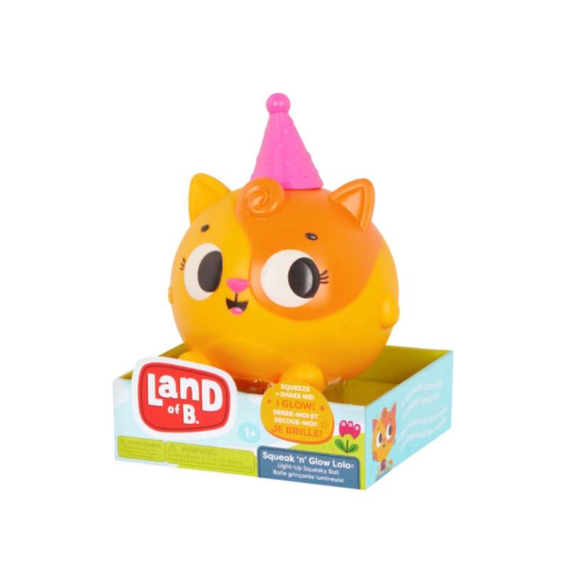 B. toys Squeak n Glow Lolo - Light-Up Squeaky Ball Cat