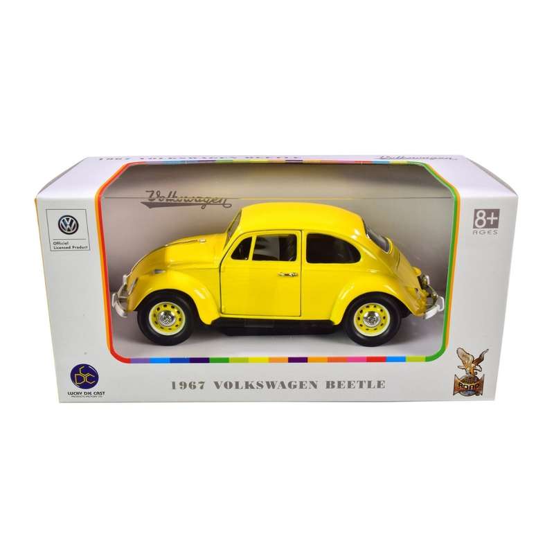 Lucky Diecast Volkswagen Beetle 1967 Bright Yellow 1:24 Scale Diecast Car