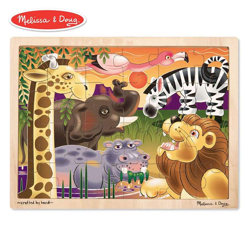 Melissa & Doug Wooden Jigsaw Puzzles - African Plains (24 pc)