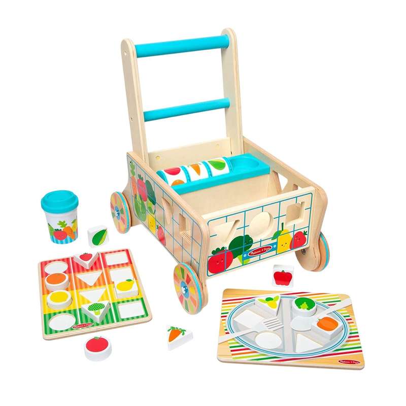 Melissa & Doug Wooden Shape Sorting Grocery Cart