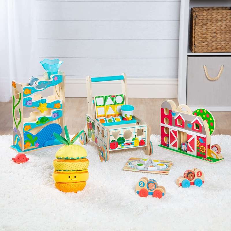 Melissa & Doug Wooden Shape Sorting Grocery Cart