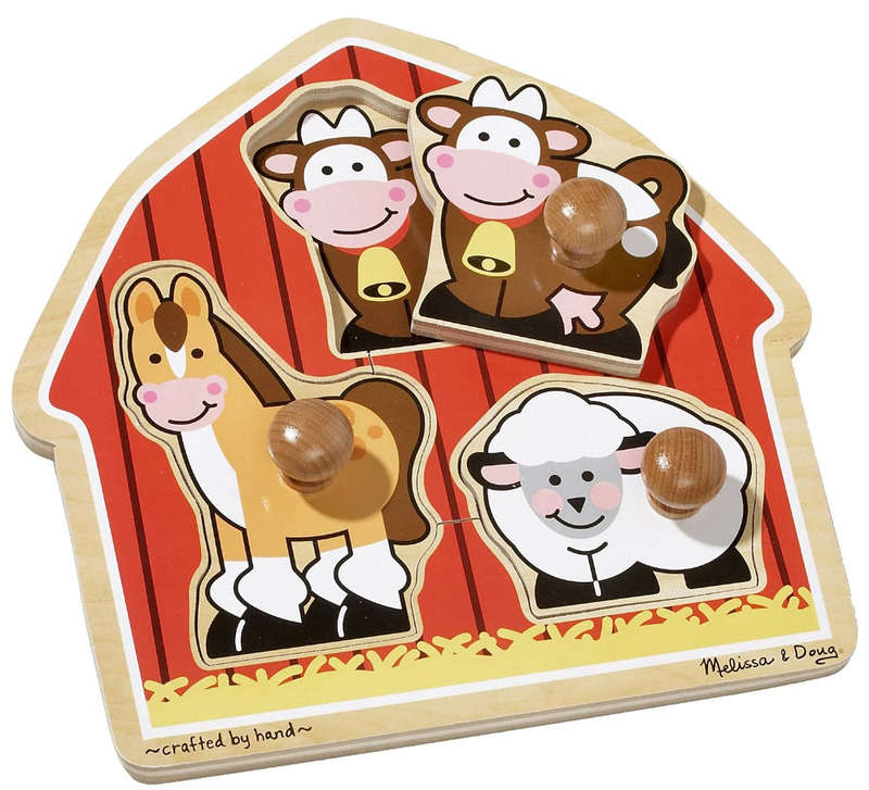 Melissa & Doug Barnyard Animals Jumbo Knob Puzzle