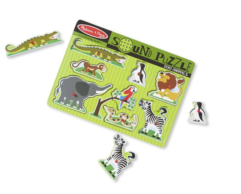 Melissa & Doug Zoo Animals Sound Puzzle - 8 Pieces
