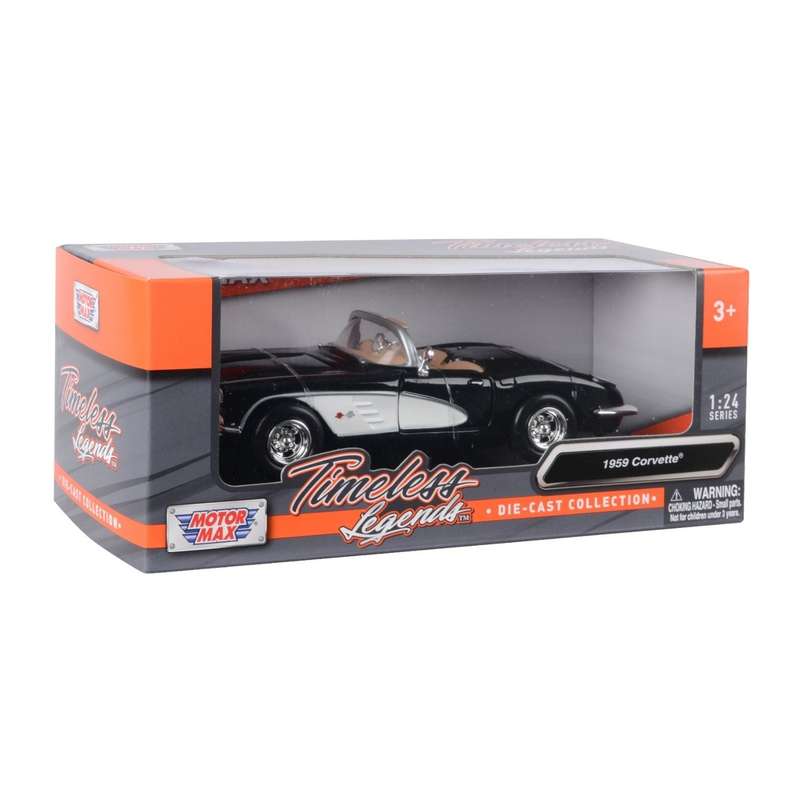 Motormax 1:24 Scale 1959 Chevy Corvette Black Diecast Vehicle
