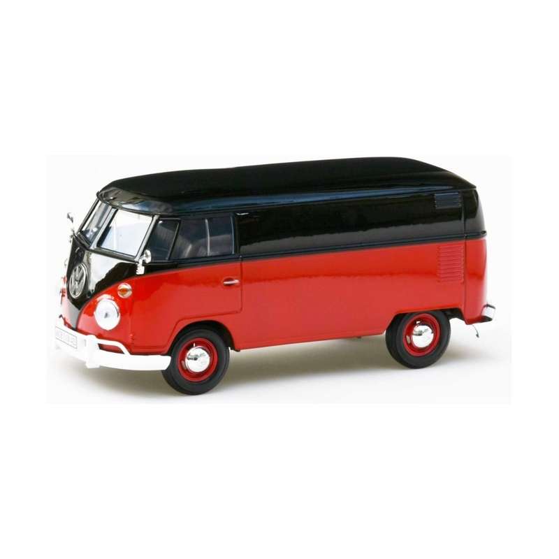 Motormax Volkswagen Type 2 ( T1 ) - Delivery Van Black/Red 1/24
