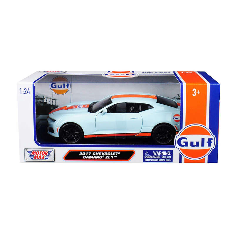 Motormax Chevy Camaro ZL1 With Gulf Livery 2017 1:24 Scale Model