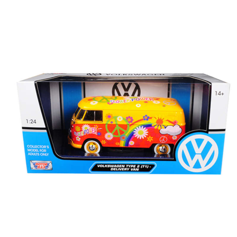 Motormax Volkswagen Type 2 (T1) Delivery Van Flower Power 1:24 Scale