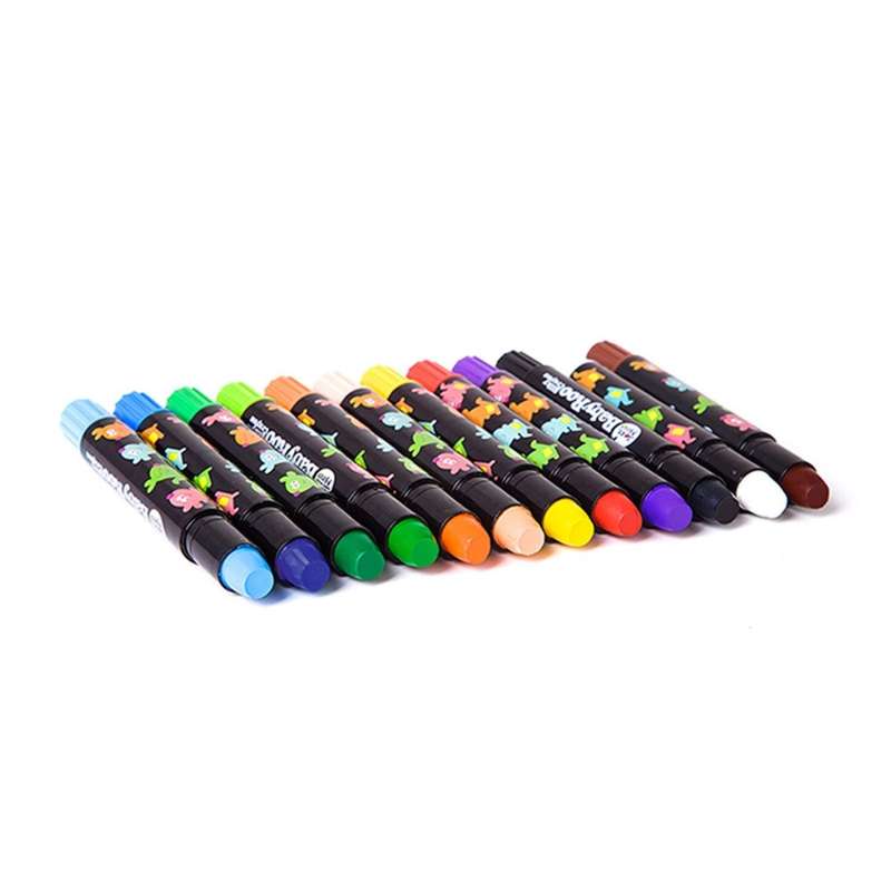 Jar Meló Silky Washable Crayon - Baby Roo 12 Colours