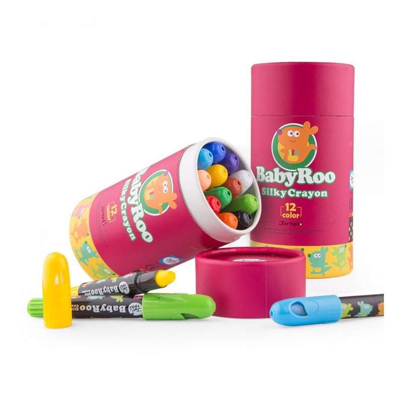 Jar Meló Silky Washable Crayon - Baby Roo 12 Colours