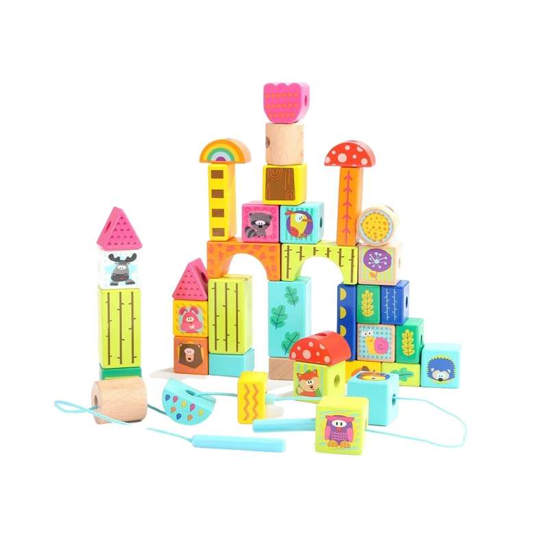 TopBright Forest Animal Building Blocks In Barrel