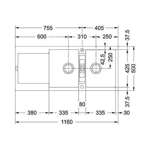Maris MRG621 Polar White Inset Fragranite Sink