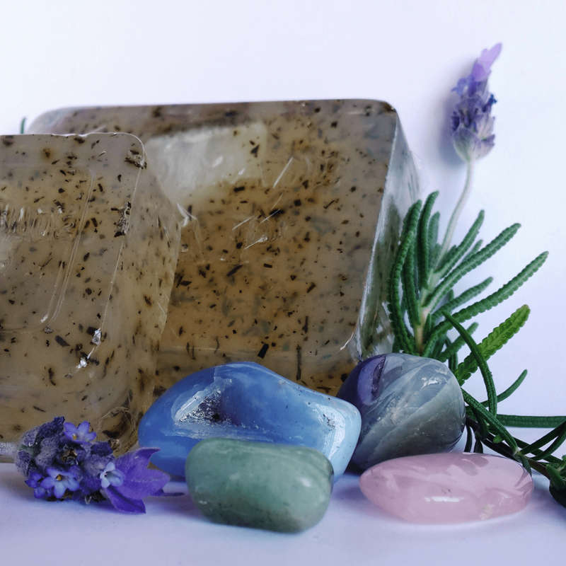 Lavender & Rosemary Crystal Infused Soap - 130g