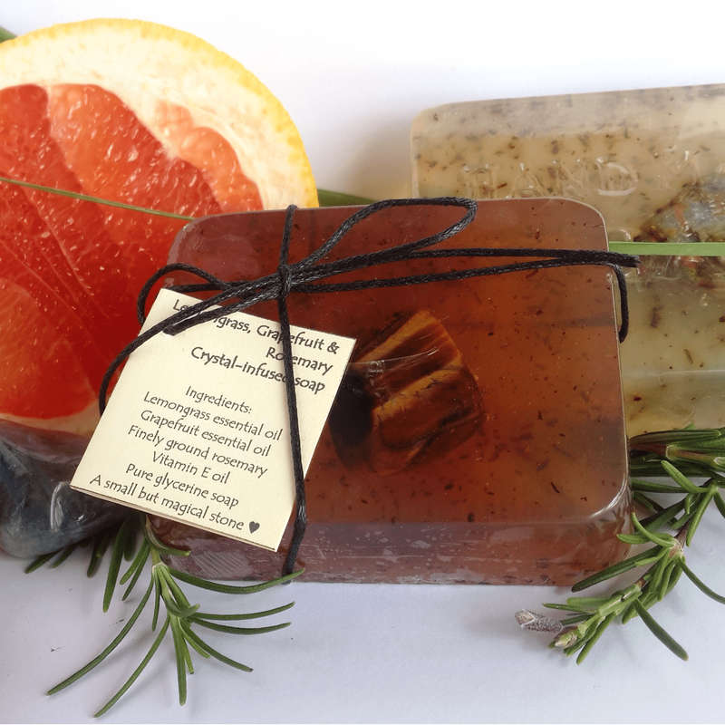 Lemongrass, Grapefruit, Rosemary Crystal Soap - 130g