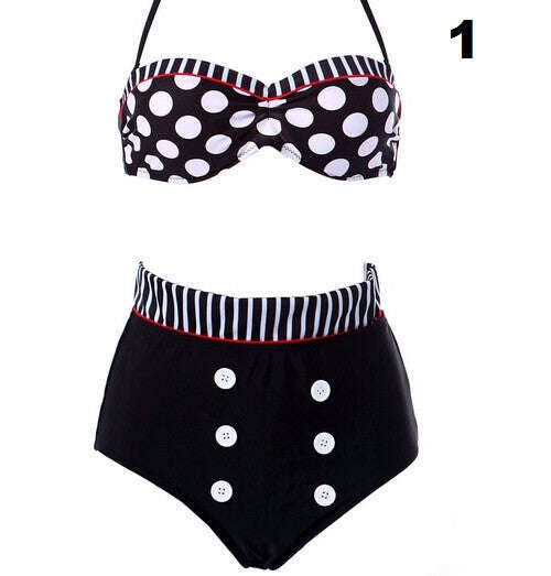 High waisted retro bikini sets - XL / 1