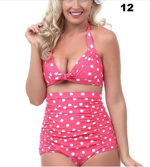 High waisted retro bikini sets - L / 12