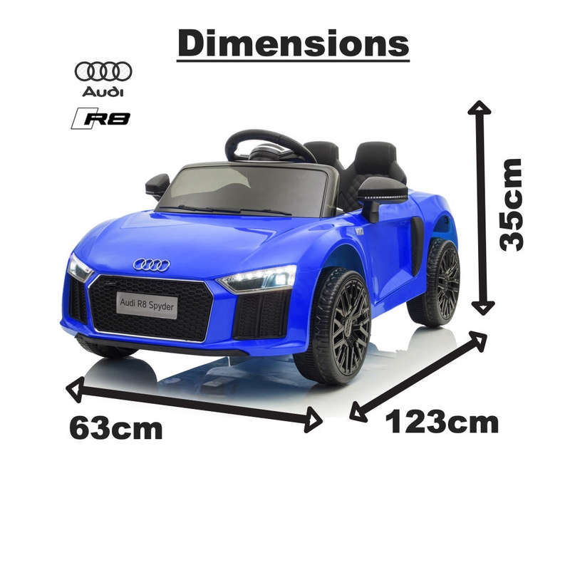 12V Audi R8 Kids Electric Ride on Car | Blue