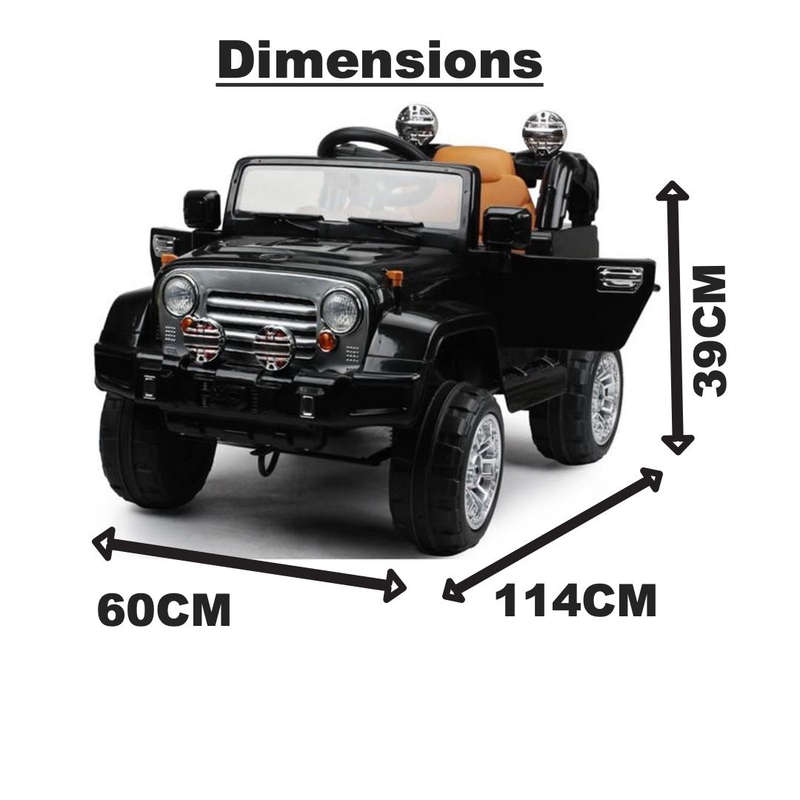 12V Jeep Kids Electric Ride On Car Black