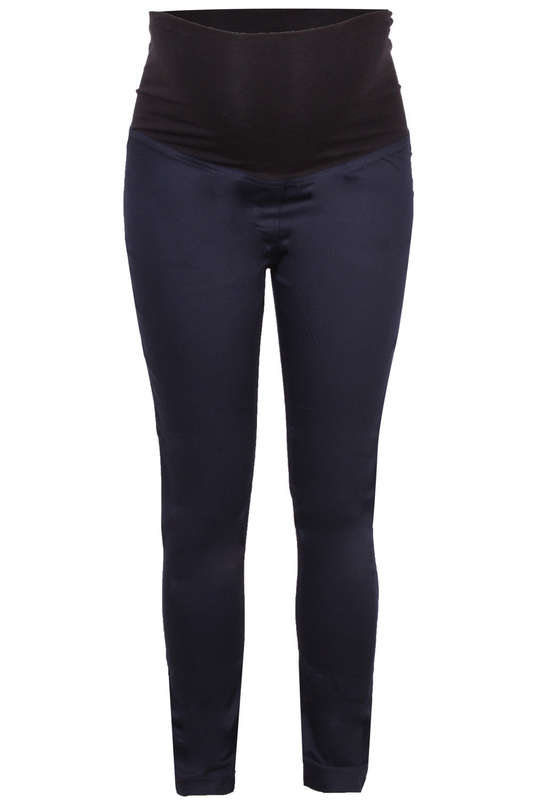 Cotton Sateen Skinny Pants Navy - 34