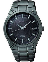 Seiko Men's SNE325 Dress Solar Black Stainless Steel Watch
