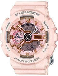 Casio G-Shock GMAS110MP-4A1 Gold and Pink Dial Pink Resin Quartz Ladies Watch