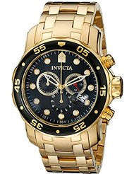Invicta Men's 0072 Pro Diver Collection Chronograph 18k Gold-Plated Watch