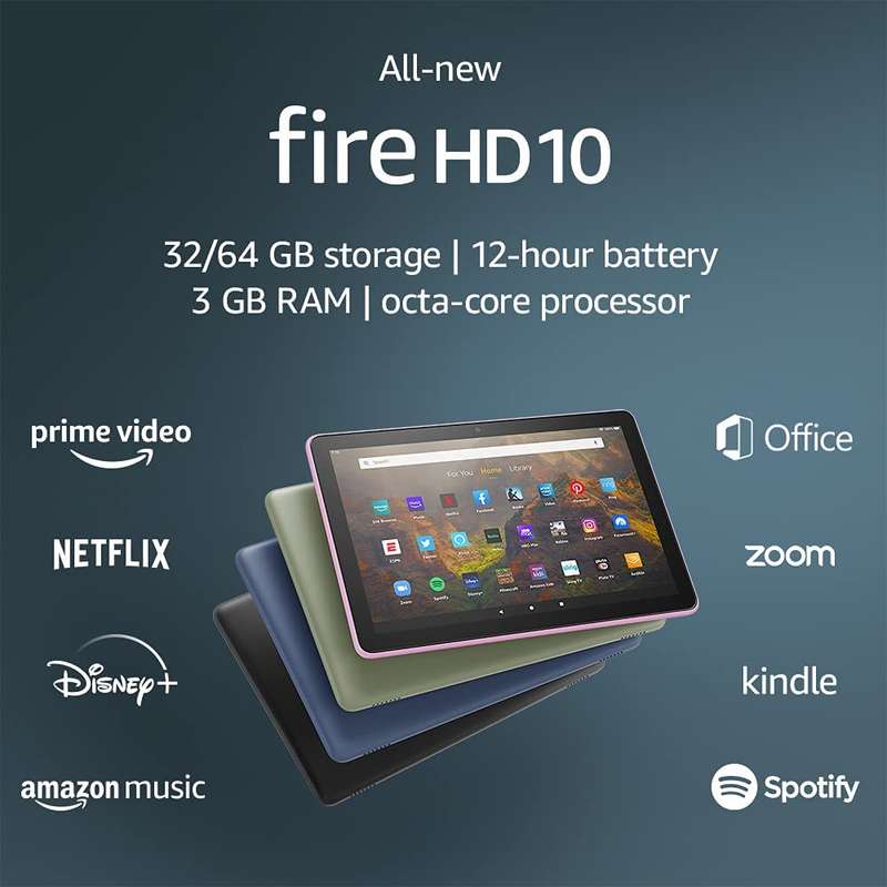 Fire HD 10 tablet, 10.1", 1080p Full HD, 32 GB, Olive 11th generation 2021 release
