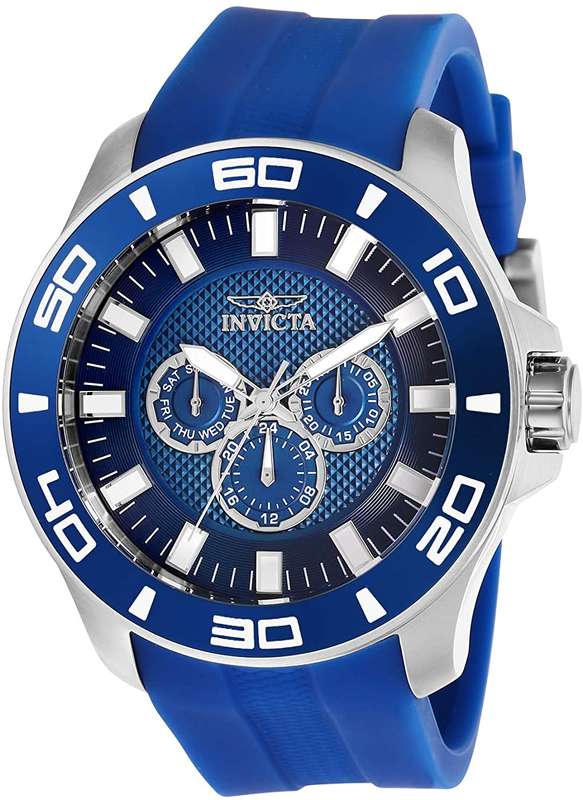 Invicta Men's Pro Diver Stainless Steel Quartz Watch with Silicone Strap, Blue 28003