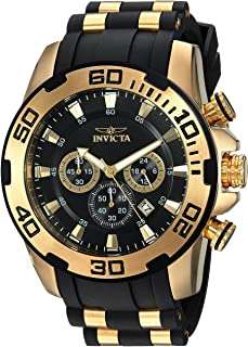 Invicta Men's Pro Diver Scuba 50mm Gold Tone Stainless Steel and Silicone Quartz Watch, 22340**TO...
