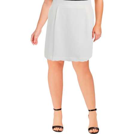 Tommy Hilfiger Womens Ivory Textured Scalloped A-Line Skirt 4**FREE SHIPPING IN STOCK**