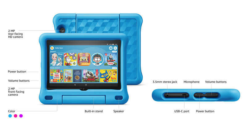 2020 10th Gen Fire HD 8 Kids Edition tablet, 8" 32 GB, Pink Kid-Proof Case 10th generation//*IN S...
