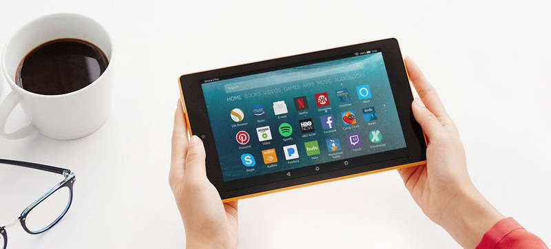 **FREE SHIPPING IN STOCK**Fire HD 8 Tablet with Alexa, 8" HD Display, 16 GB, Punch Red - with Spe...