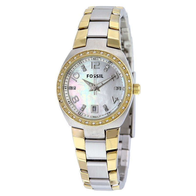 FOSSIL Colleague Mother of Pearl Dial Two-tone Ladies Watch  AM4183