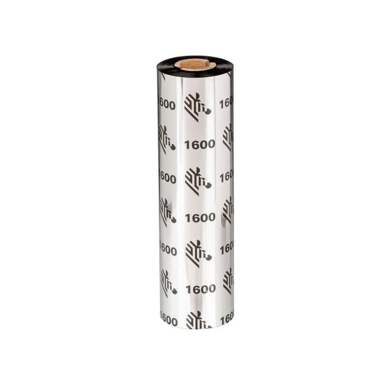 Zebra Wax Ribbon; 110mmx450m; 1600; Standard; 25mm core