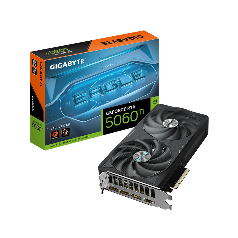 GIGABYTE nVidia GeForce RTX 5060Ti EAGLE OC 8GB - 8GB GDDR7; 128-Bit Memory Bus; 1x HDMI; 3x Disp...