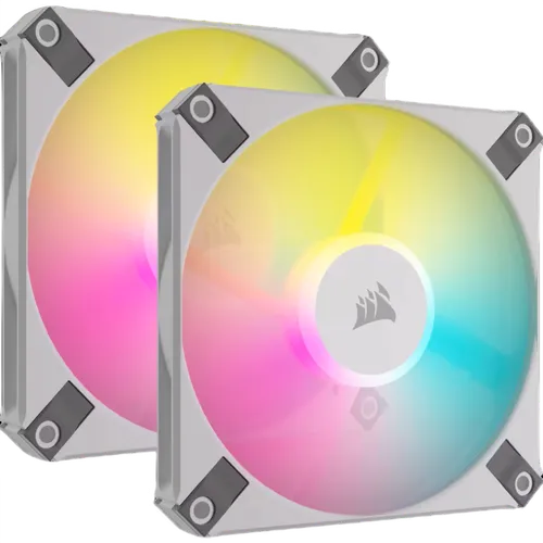 CORSAIR iCUE AF120 RGB SLIM 120mm PWM Fluid Dynamic Bearing Fan - Dual Pack - White